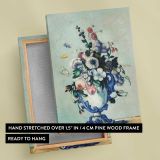 Rococo Vase with Flowers by Paul Cézanne canvas print, front and back view