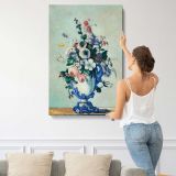 Rococo Vase with Flowers by Paul Cézanne canvas print, displayed on a wall