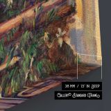 Girl with Birdcage by Paul Cézanne canvas print, canvas edge detail