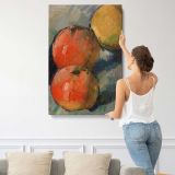 Two and a Half Apples by Paul Cézanne canvas print, displayed on a wall