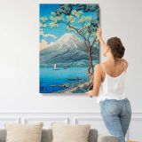 Mount Fuji from Lake Yamanaka by Hiroaki Takahashi canvas print, displayed on a wall