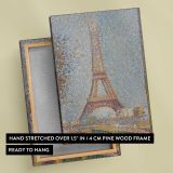 La Tour Eiffel by Georges Seurat canvas print, front and back view