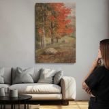 Woods in Autumn by Frederic Edwin Church canvas print, room display