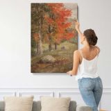 Woods in Autumn by Frederic Edwin Church canvas print, displayed on a wall
