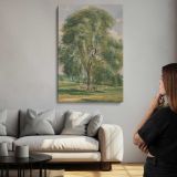 Large Tree in a Summer Landscape with a Horse canvas print, room display