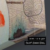 Cat and Goldfish Bowl by Ohara Koson canvas print, canvas edge detail
