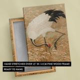 Sarus Crane in a Rice Field canvas print, front and back view