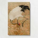Sarus Crane in a Rice Field canvas print, front view