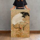 Sarus Crane in a Rice Field canvas print, held for scale