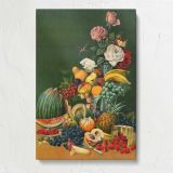 American Fruits and Flowers Vintage Still Life canvas print, front view
