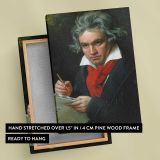 Beethoven Portrait canvas print, front and back view