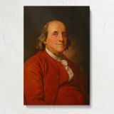 Benjamin Franklin Portrait canvas print, front view