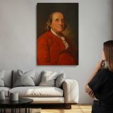 Benjamin Franklin Portrait canvas print, room display
