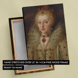 Portrait of Queen Elizabeth I canvas print, front and back view