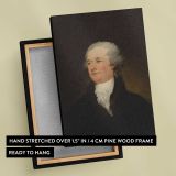 Alexander Hamilton Portrait canvas print, front and back view