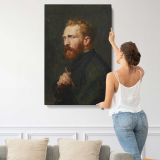 Portrait of Vincent van Gogh canvas print, displayed on a wall