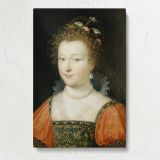 Renaissance Woman in an Ornate Dress canvas print, front view