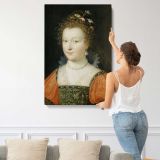 Renaissance Woman in an Ornate Dress canvas print, displayed on a wall