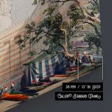 Minaret and Street Scene in Egypt by David Roberts canvas print, canvas edge detail