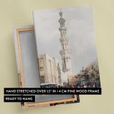 Minaret and Street Scene in Egypt by David Roberts canvas print, front and back view