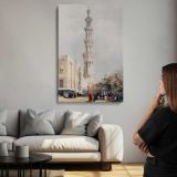 Minaret and Street Scene in Egypt by David Roberts canvas print, room display