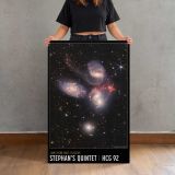 Stephan's Quintet James Webb Space Telescope Image canvas print, held for scale