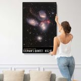 Stephan's Quintet James Webb Space Telescope Image canvas print, displayed on a wall