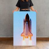 Discovery Space Shuttle Launch canvas print, held for scale
