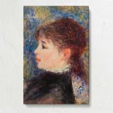 Young Woman with a Rose by Pierre-Auguste Renoir canvas print, front view