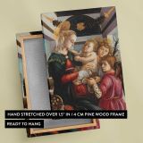 Madonna and Child with Angels by Sandro Botticelli canvas print, front and back view