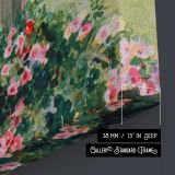 Flower Garden and House canvas print, canvas edge detail