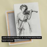The Sweetest Story Ever Told Woman with a Violin by Charles Dana Gibson canvas print, front and back view