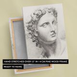 Classical Male Head Drawing by Johannes Tavenraat canvas print, front and back view