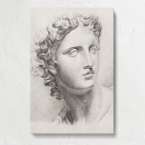 Classical Male Head Drawing by Johannes Tavenraat canvas print, front view