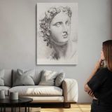 Classical Male Head Drawing by Johannes Tavenraat canvas print, room display