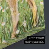 Irish Wolfhound with a Standing Figure canvas print, canvas edge detail
