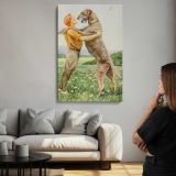 Irish Wolfhound with a Standing Figure canvas print, room display