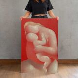 Mother Pink Madonna by Mikuláš Galanda canvas print, held for scale