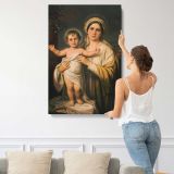 Virgin Mary Holding Baby Jesus canvas print, displayed on a wall