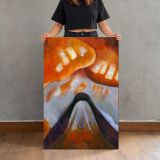 Mountain and Sky by Arthur Dove canvas print, held for scale