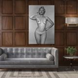 Marilyn Monroe Naked American Model Canvas Wall Artwork - Image 7