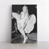 Marilyn Monroe American Model White Dress Wall Artwork Hanging Canvas - Image 3