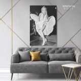 Marilyn Monroe American Model White Dress Wall Artwork Hanging Canvas - Image 4