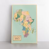 Retro Political Map Of Africa with Different sizes Romania Map Canvas Wall Art - Image 2