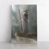 Fantasy Fairytale City Fairytale in Edge of Mountain Canvas Wall Art - Image 2