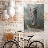 Fantasy Fairytale City Fairytale in Edge of Mountain Canvas Wall Art - Image 5