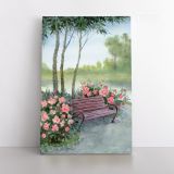 Watercolor Painting Tree Flowers Print on Canvas Wall Art - Image 2