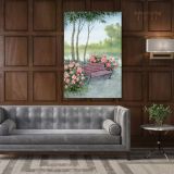 Watercolor Painting Tree Flowers Print on Canvas Wall Art - Image 6
