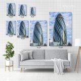 Portrait Great Britain London Swiss Re Tower Canvas Wall Art - Image 4