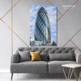 Portrait Great Britain London Swiss Re Tower Canvas Wall Art - Image 3